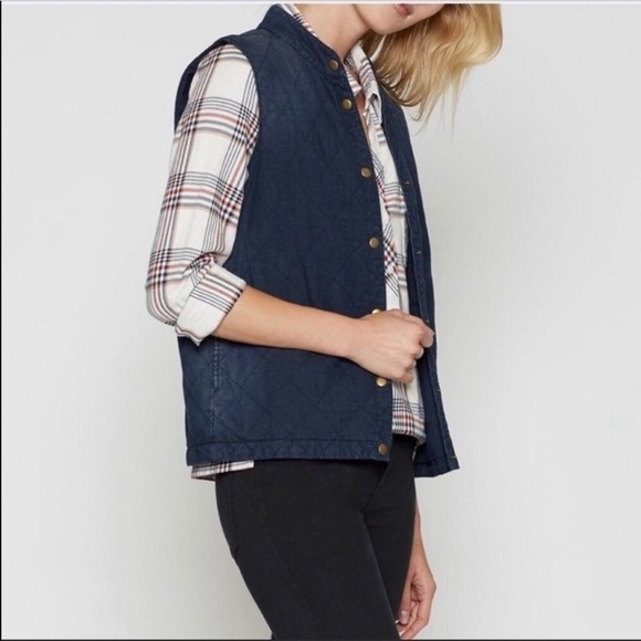 SOFT JOIE KIELAH Quilted Denim Vest - Picture 3 of 8